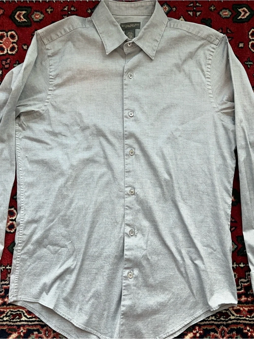 Banana Republic Men’s Light Gray Casual Button-Down Shirt
